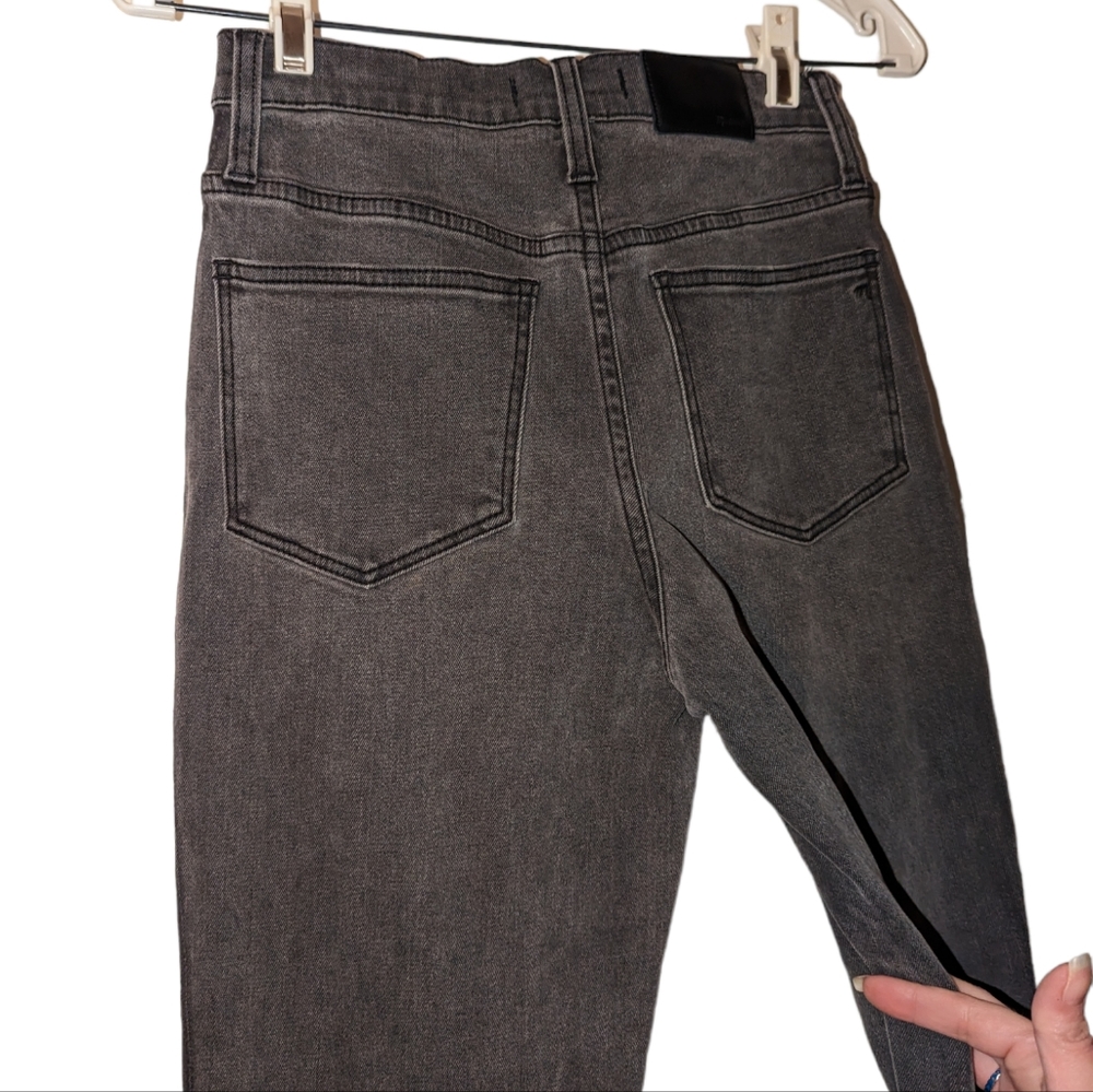 Madewell Classic Straight High Rise Cropped Frayed Hem Denim Jeans Size 25 - Picture 6 of 13